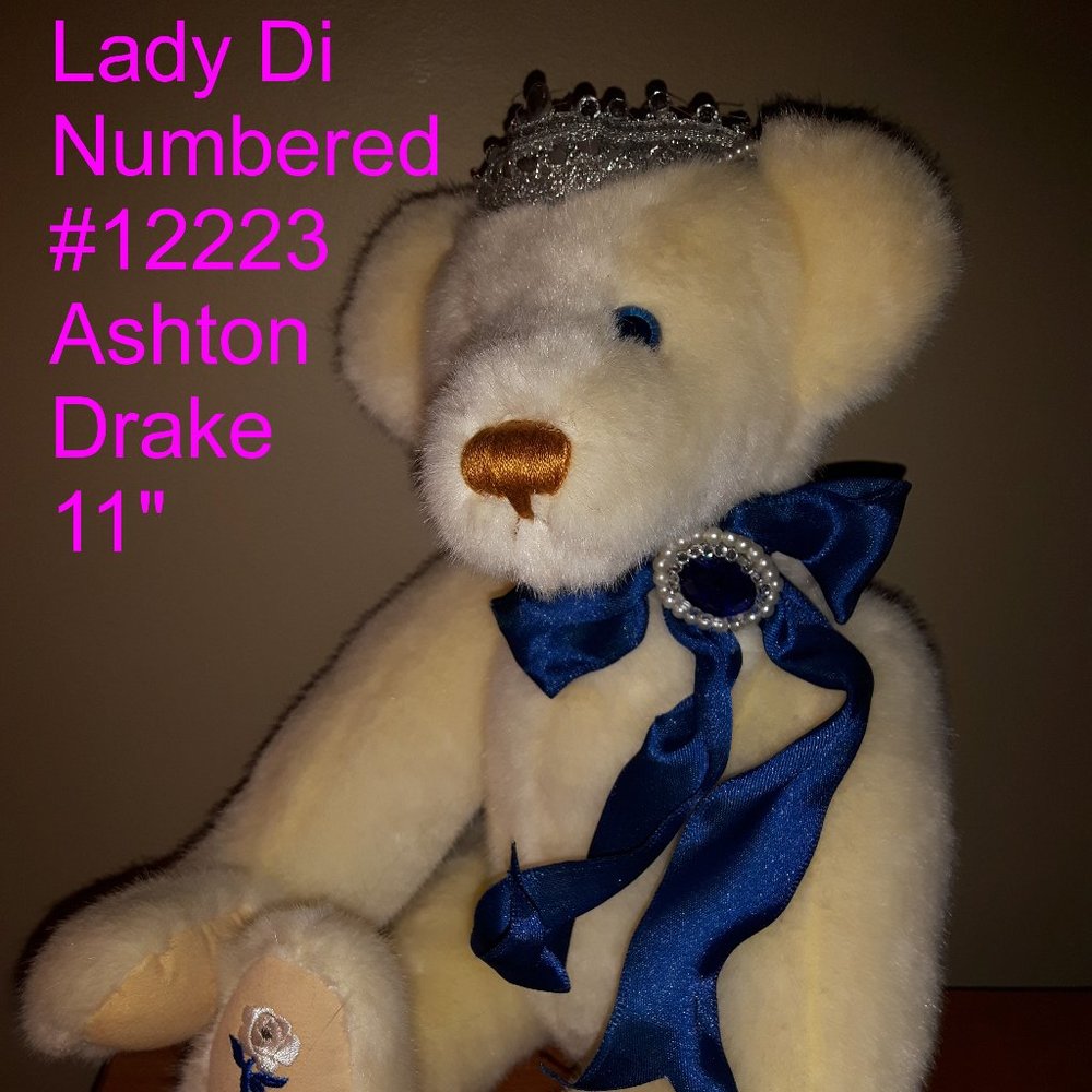 Teddy Bear by Ashton Drake, Lady Di, signed and numbered